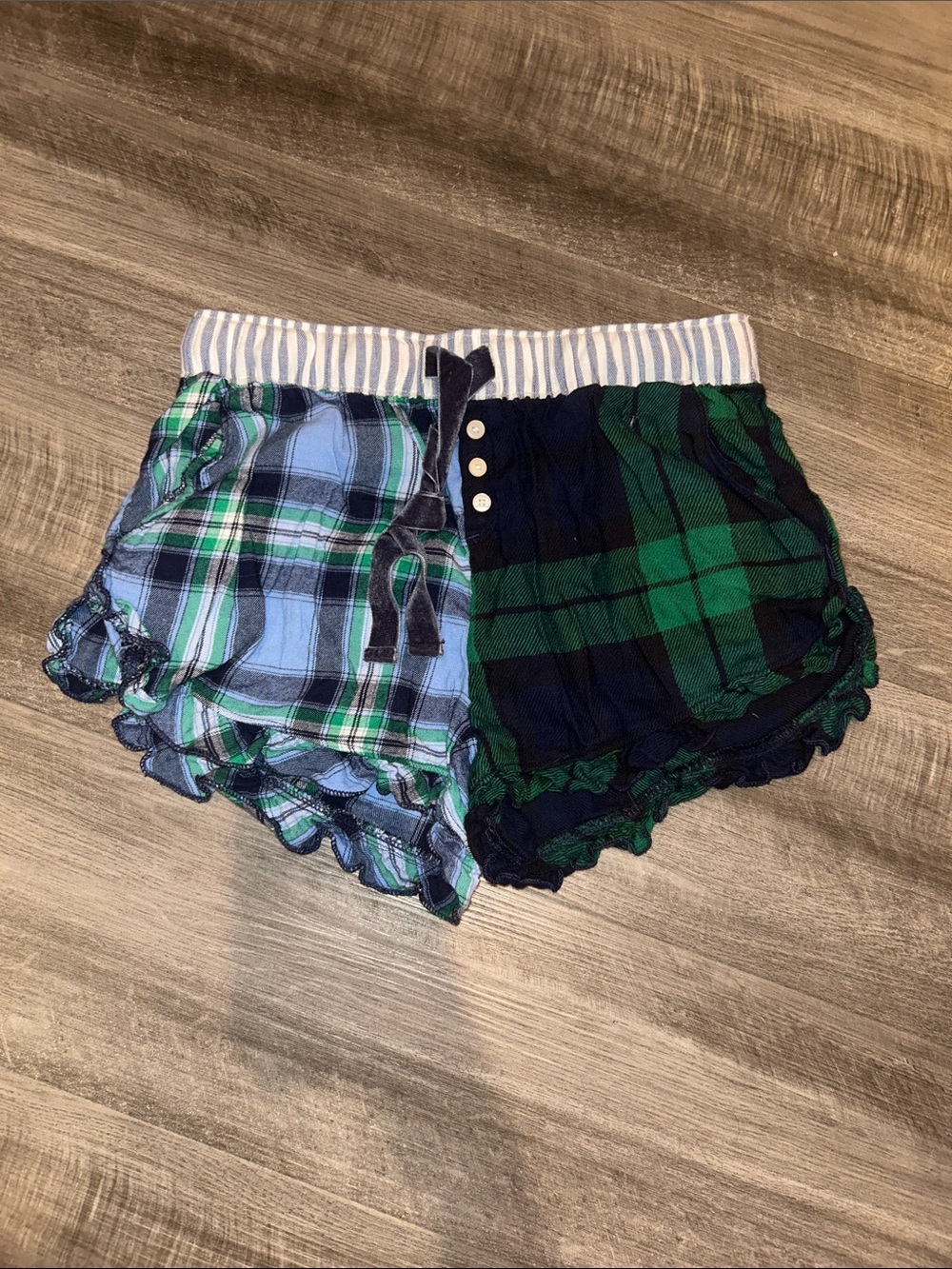 aerie Plaid Sleep Shorts with Ruffle Hem